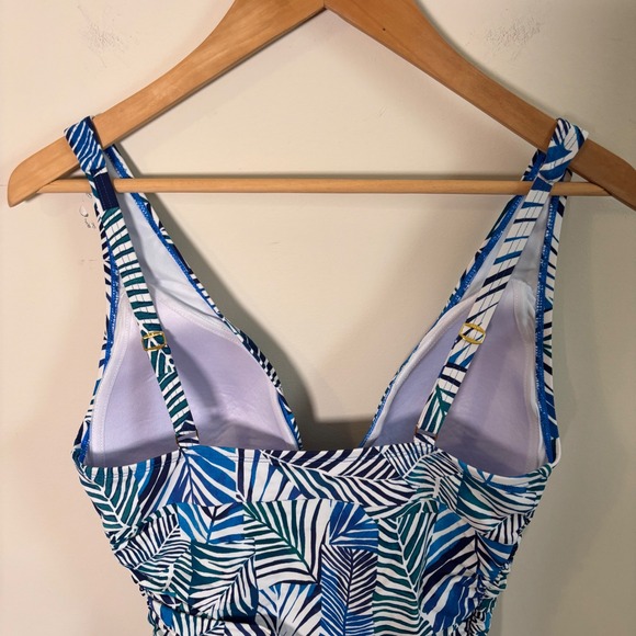 Bleu Rod Beattie Womens Swimsuit Sz 8 One Piece Blue Tropical New - Picture 6 of 8